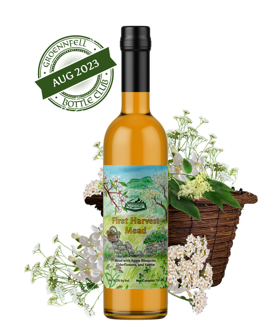 First Harvest Ancient Collection Mead with Apple Blossoms, Elderflowers, and Yarrow by Groennfell - 2023 Release