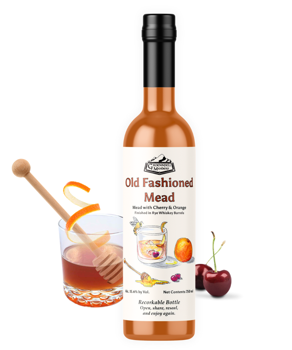 Limited 'Old Fashioned' Rye Whiskey BarrelAged Mead by Groennfell