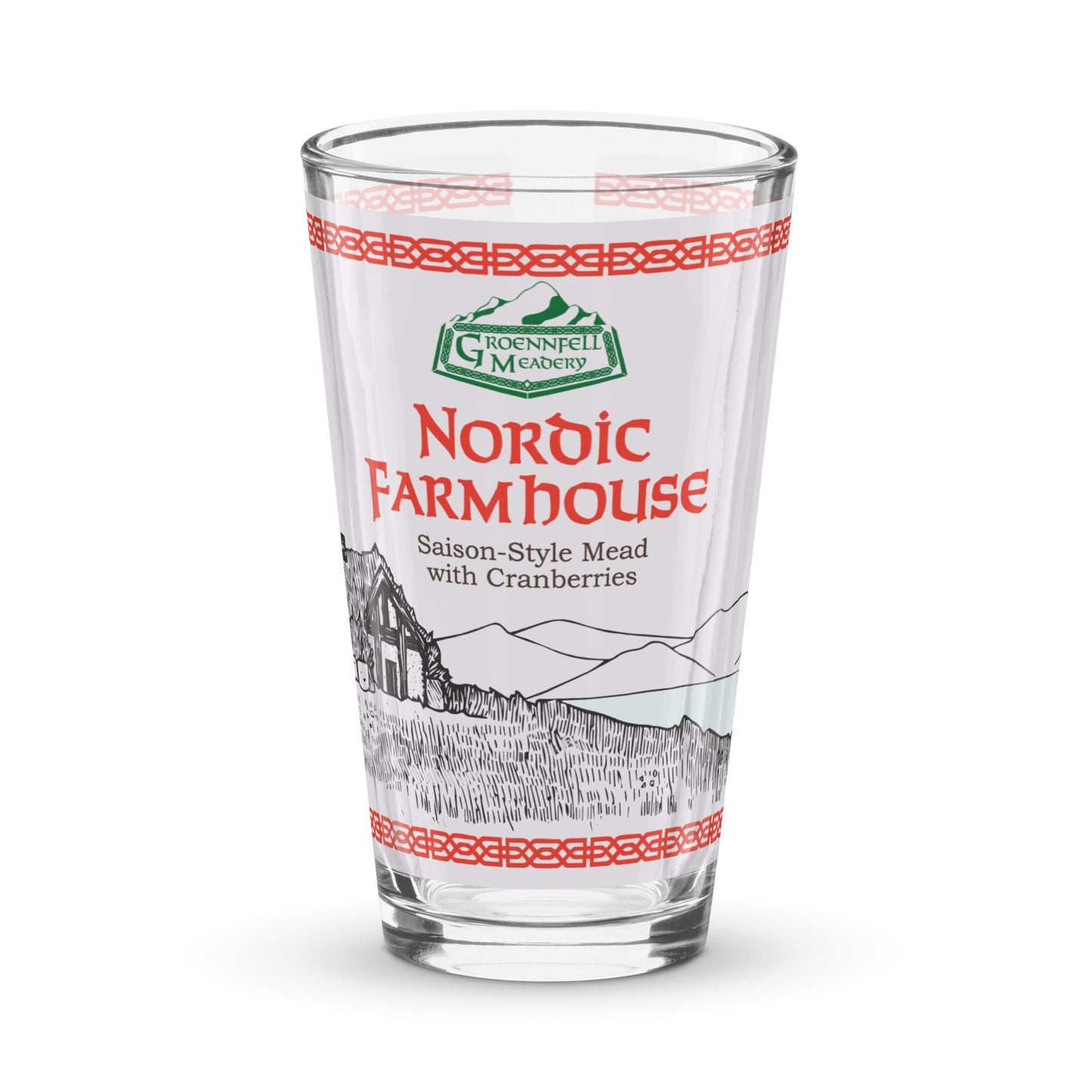 Nordic Farmhouse Label Pint Glass