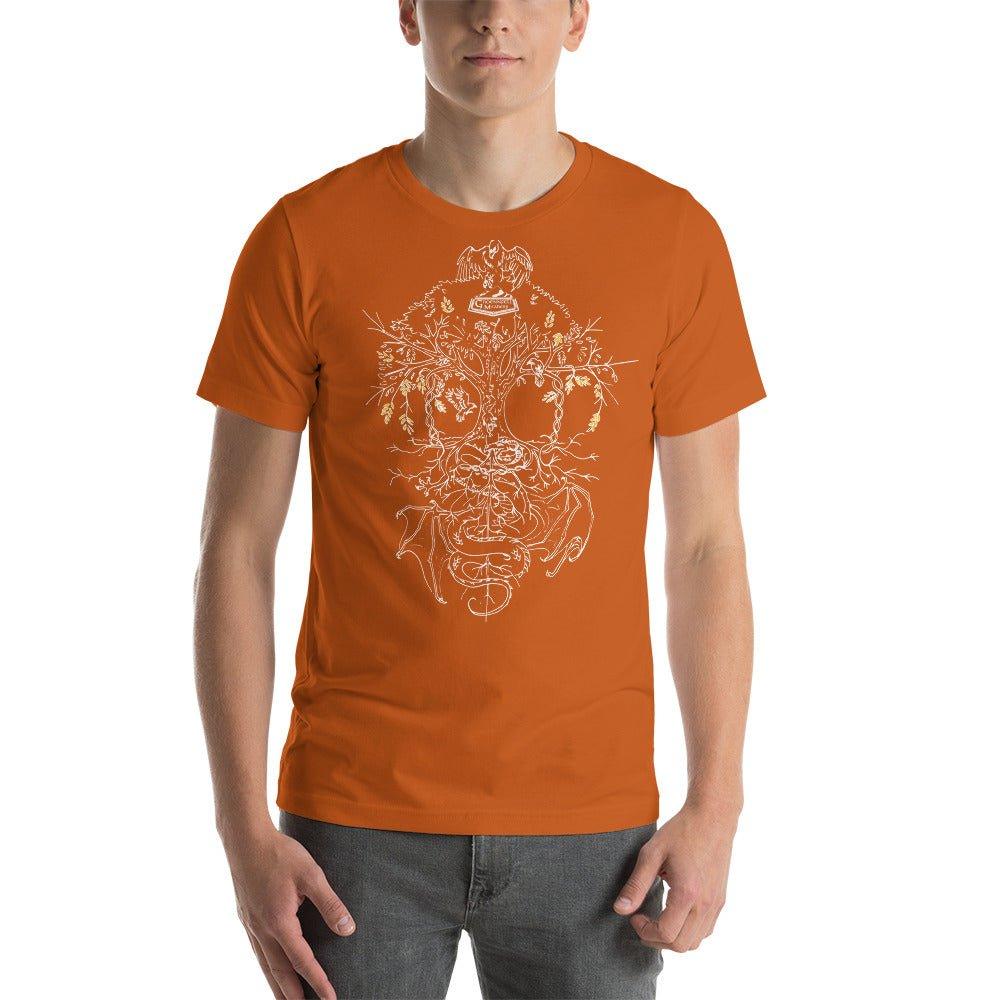 Yggdrasil Gold Details Short-Sleeve Unisex T-Shirt - Groennfell & Havoc Mead Store