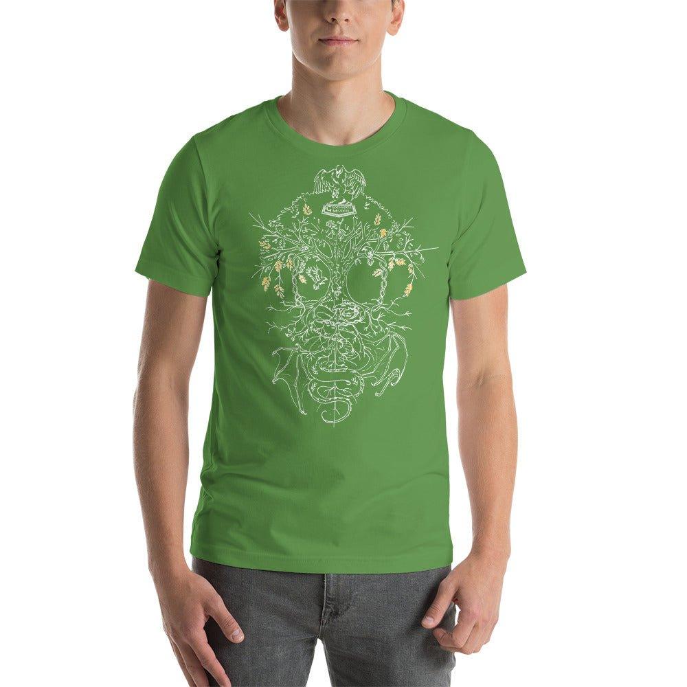 Yggdrasil Gold Details Short-Sleeve Unisex T-Shirt - Groennfell & Havoc Mead Store