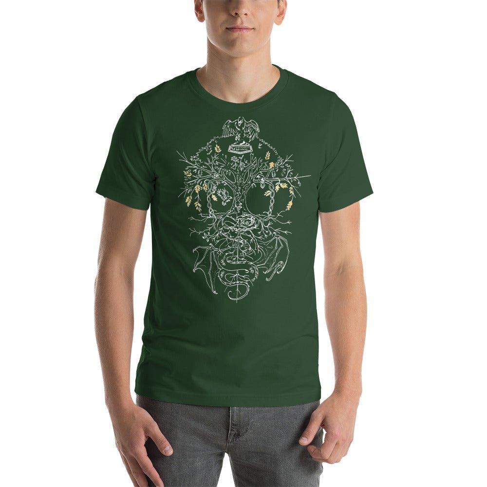 Yggdrasil Gold Details Short-Sleeve Unisex T-Shirt - Groennfell & Havoc Mead Store