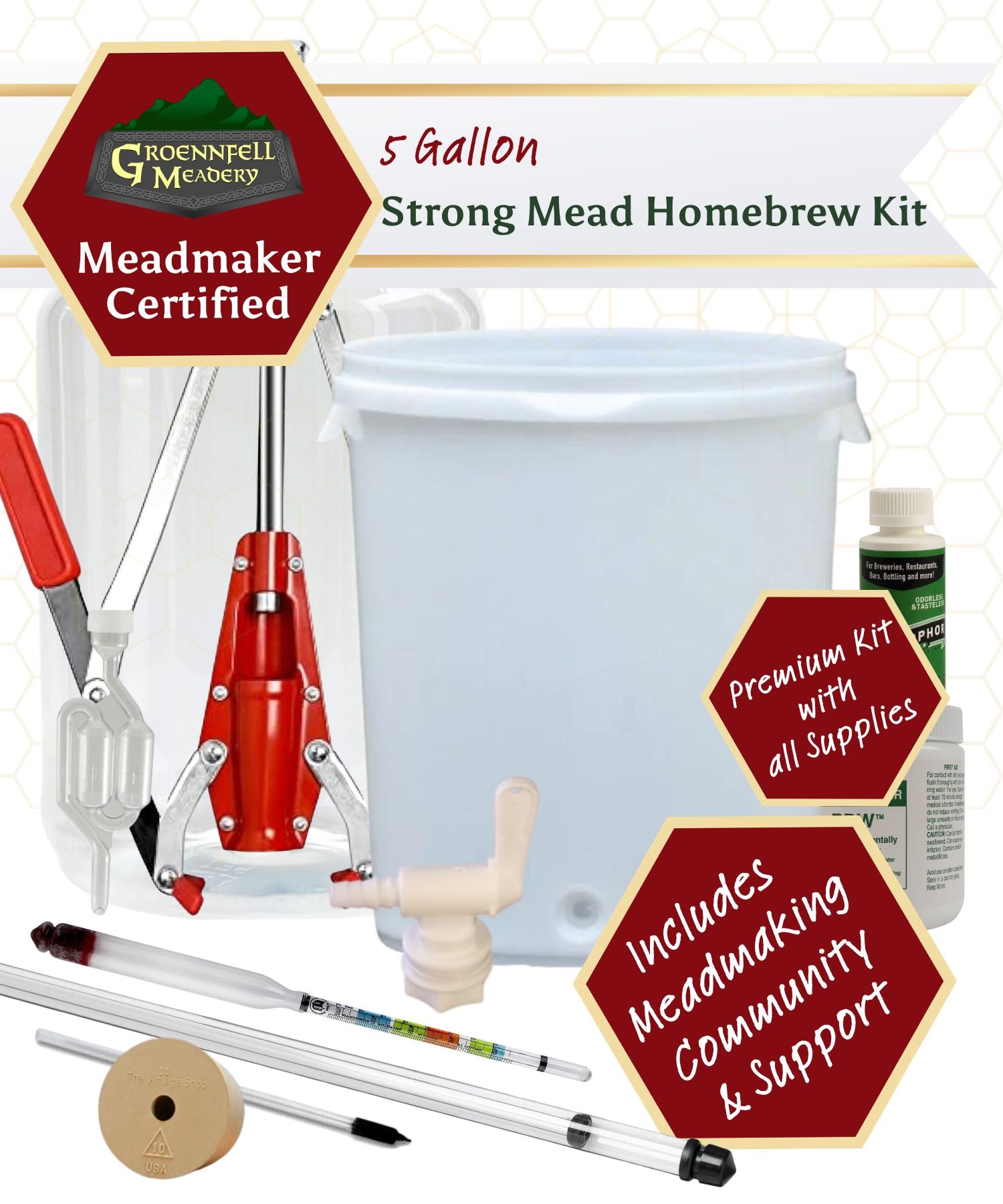 Five Gallon 'Supreme' Homebrew Equipment Kit for Strong Mead